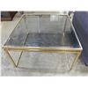 Image 2 : BRASS FRAME COFFEE TABLE W/ GLASS TOP