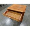 Image 2 : TEAK ROLLING 1 DRAWER END TABLE