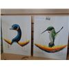Image 1 : TWO GARNETT TOBACCO PAINTUNGS HUMMINGBIRD AND CANADA GOOSE