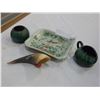 Image 2 : BLUE MOUNTAIN CREAM AND SUGAR DISH, ORIENTAL DISH, AND HORN