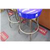 Image 2 : Qty 2 K-Rain Metal Shop Stools w/ Purple Vinyl Seats