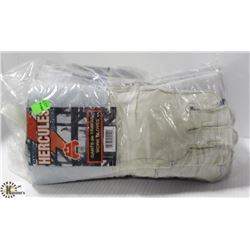 12 PAIR HERCULES GAUNTLET SYTEL WORK GLOVES, SZ 9