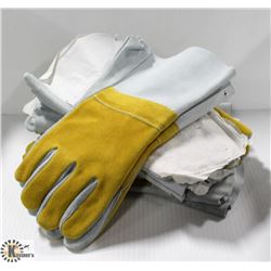 6 PAIR GAUNTLET LEATHER WELDING MITTS, SZ12