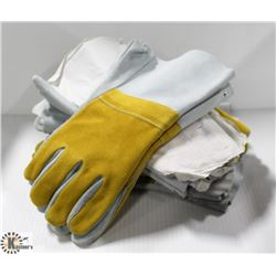 6 PAIR GAUNTLET LEATHER WELDING MITTS, SZ12