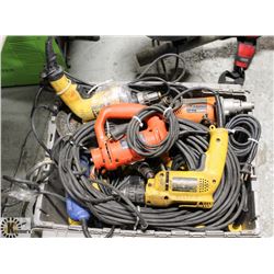 LARGE TOTE OF ASSORTED ELECTRICAL POWER TOOLS