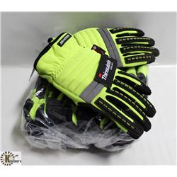 6 PAIRS WATSON RIDGEBACK THINSULATE GLOVES, SZ LG