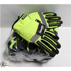 6 PAIRS WATSON RIDGEBACK THINSULATE GLOVES, SZ LG