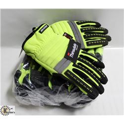 6 PAIRS WATSON RIDGEBACK THINSULATE GLOVES, SZ LG