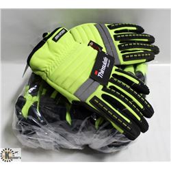 6 PAIRS WATSON RIDGEBACK THINSULATE GLOVES, SZ LG