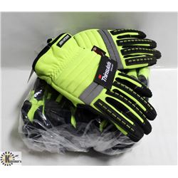 6 PAIRS WATSON RIDGEBACK THINSULATE GLOVES, SZ LG