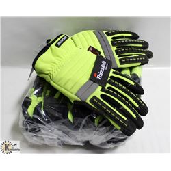 6 PAIRS WATSON RIDGEBACK THINSULATE GLOVES, SZ LG