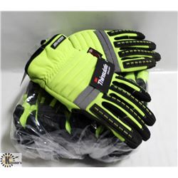 6 PAIRS WATSON RIDGEBACK THINSULATE GLOVES, SZ LG