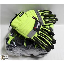 6 PAIRS WATSON RIDGEBACK THINSULATE GLOVES, SZ LG