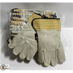 12 PAIRS OF LEATHER WORK GLOVES
