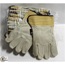 12 PAIRS OF LEATHER WORK GLOVES