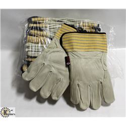 12 PAIRS OF LEATHER WORK GLOVES