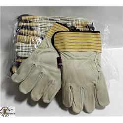 12 PAIRS OF LEATHER WORK GLOVES