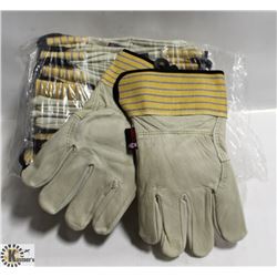 12 PAIRS OF LEATHER WORK GLOVES