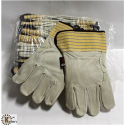 12 PAIRS OF LEATHER WORK GLOVES