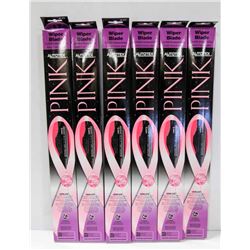 CASE OF 6 NEW PINK 17" WIPER BLADES