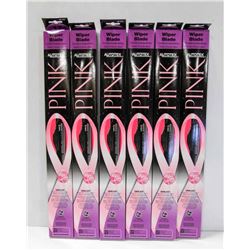 CASE OF 6 NEW PINK 17" WIPER BLADES