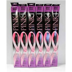 CASE OF 6 NEW PINK 17" WIPER BLADES