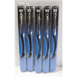 CASE OF 5 NEW 18" VISION TEC  WIPER BLADES