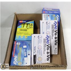 BOX OF ASSORTED DRY ERASE MARKERS