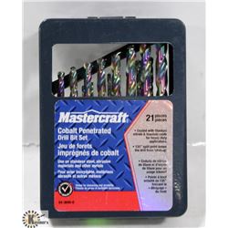 MASTERCRAFT 21PC COBALT PENETRATED DRILL BIT SET