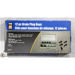 12 PIECE DRAIN PLUG KEYS