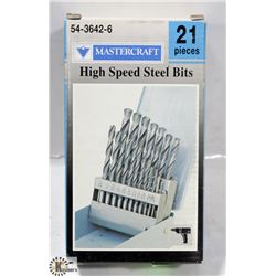 MASTERCRAFT 21PC HIGH SPEED STEEL BITS