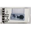 Image 1 : 13PC HOLE SAW & LOCK KIT