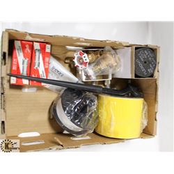 FLAT OF MISC, INCLDS WRENCH, VALVES & MORE