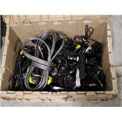 BOX OF ASSORTED COMPUTER CHARGERS - INCL