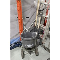 LAWN FERTILIZER WITH RACKS, SHOVEL & MORE