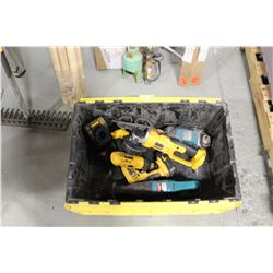 LARGE TOTE OF ASSORTED POWER TOOLS, INCLUDES