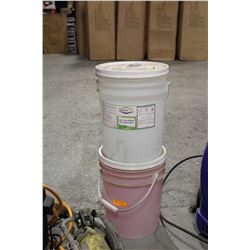 2 PAILS - 1 LIQUID CHLORINE SANITIZER & 1 PEROXIDE
