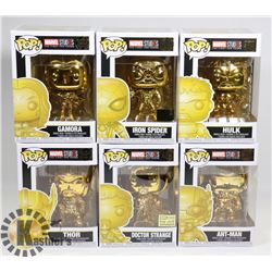 LOT OF 6 ASSORTED FUNKO POP VINYL FIGURES.