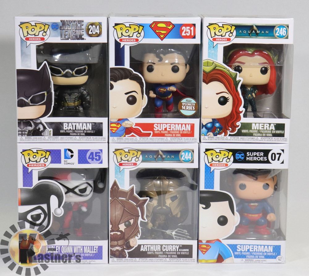 LOT OF 6 ASSORTED FUNKO POP VINYL FIGURES. - Kastner Auctions