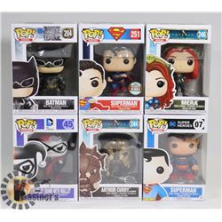LOT OF 6 ASSORTED FUNKO POP VINYL FIGURES.