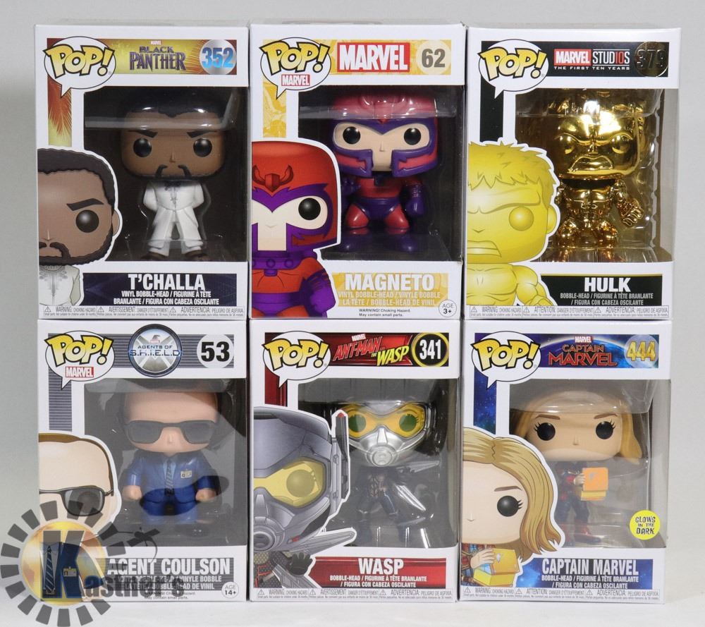 LOT OF 6 ASSORTED FUNKO POP VINYL FIGURES.