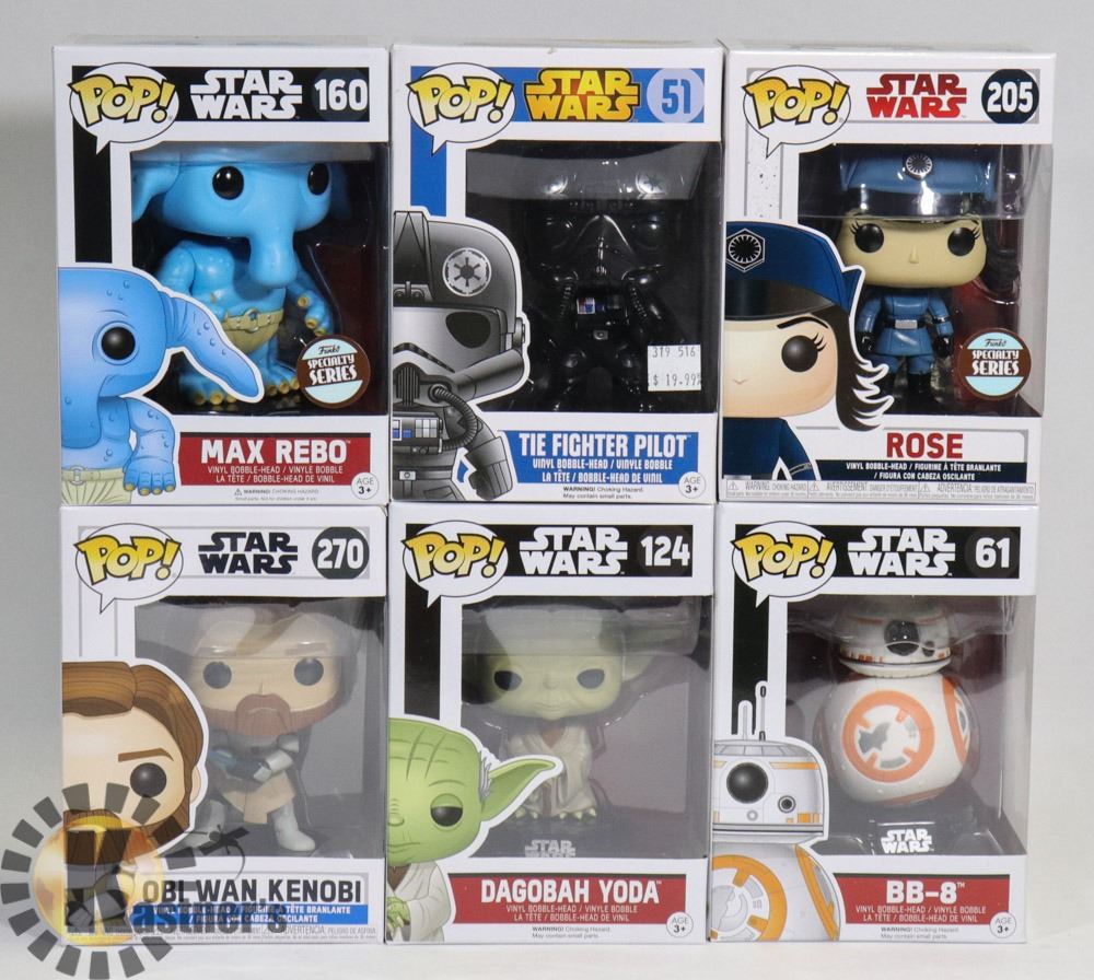LOT OF 6 ASSORTED FUNKO POP VINYL FIGURES.