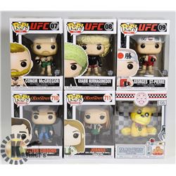 LOT OF 6 ASSORTED FUNKO POP VINYL FIGURES.
