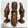 Image 1 : SET OF 4 HAND CARVED NEW ZEALAND TEKO FIGURES.
