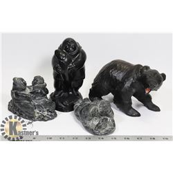 BOX OF INUIT STONE CARVED ORNAMENTS