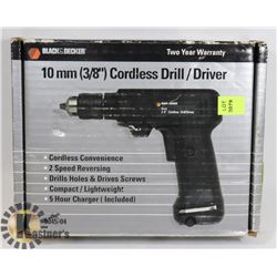 BLACK & DECKER 10MM (3/8") CORDLESS DRILL / DRIVER