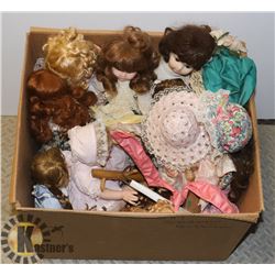 BOX OF PORCELAIN DOLLS