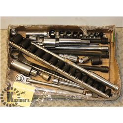 ASSORTED 1/2" SOCKETS AND RACHETS