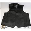 SIZE XL (48) BLACK LEATHER VEST