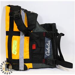 NEW SIZE MEDIUM CABELA'S DOG LIFE JACKET.